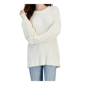 Hippie Rose Juniors' Ribbed-Knit Eyelash Tunic Sweater - Blizzzard White XL NWT - Picture 1 of 1