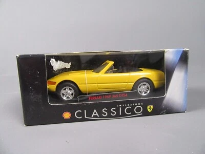 A906 Maisto Shell Ferrari 365 GTS4 1969 Gialla 1:3 6 Giocattolo A Frizione + Box - Immagine 1 di 4