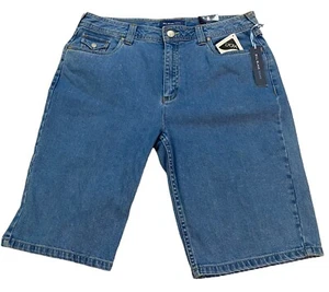 New Vtg 90s Bill Blass Womens Blue Denim Mom Shorts High Waist Lycra Size 12 - Picture 1 of 8
