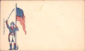 VINTAGE CIVIL WAR Patriotic Envelope Long Shall It Wave, Soldier & Flag - Picture 1 of 2