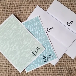 Hello Anchor Stamped Stationery 2 Blank Note Cards with Envelopes - Picture 1 of 3
