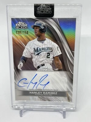 2024 Topps Chrome Black Hanley Ramirez Auto Green Refractor /99 #CBA-HR Marlins - Image 1 of 3