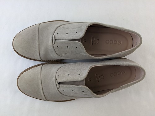 NUOVO mocassino sartoriale Ecco Sartorelle 25 donna 40 9 5 beige pelle scamosciata slip on
