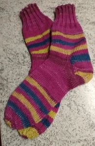 Wollsocken handgestrickt 6-fach Sockenwolle Größe 39/40-NEU - Bild 1 von 2