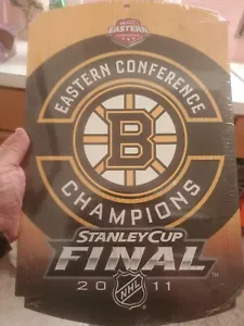 NHL Boston Bruins Wooden Sign/Plaque Man Cave 2011- Eastern Conference Champions - Picture 1 of 4