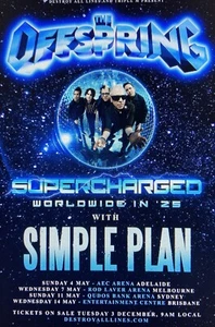 THE OFFSPRING 2025 Australian Tour Flyer A4-Sized High Quality Reproduction - Picture 1 of 2