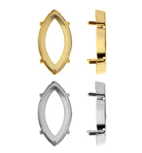 Metal Settings Suitable for A4227 Classical Navette Fancy Stones Crystals - Picture 1 of 4