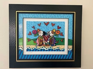 Romero Britto "Pet Love" 2019 22 1/2" x 26 1/2" image  Sculptograph (UNIQUE) - Picture 1 of 3