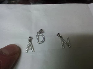 1 Pendentif Lettre Argent 925 Avec Letter 925 Silver Pendentif Zircon - Picture 1 of 1