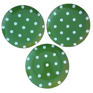 Pottery Barn Chloe Green White Dots 8.25" Salad Plates~Lot of 3 - Picture 1 of 9