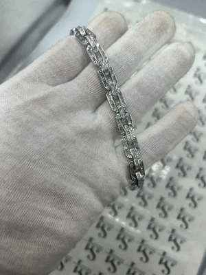 Link Bracelet Baguette Shape Aprrox 32 Grams Men's 8 Inches Customized 5.0Ct - Image 1 of 4