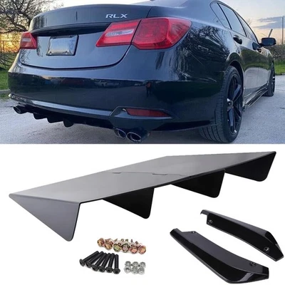 For Hyundai Elantra Rear Bumper Diffuser 4 Fin Spoiler Splitter Rear Spats - Image 1 of 4