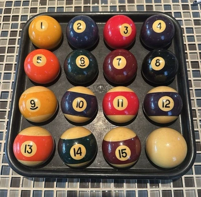 "Bolas de billar vintage inglesas tamaño 2"" Earl Strickland Brunswick completas" Foto 1 de 2