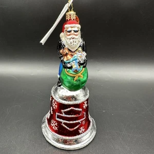 2002 CHRISTOPHER RADKO HARLEY BELL 6"ORNAMENT 02-HAR-01 HARLEY SANTA - Bild 1 von 11