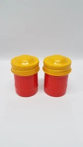 Lot of 2 Vintage KODAK Yellow & Red Embossed Metal Film Roll Containers - Picture 1 of 5