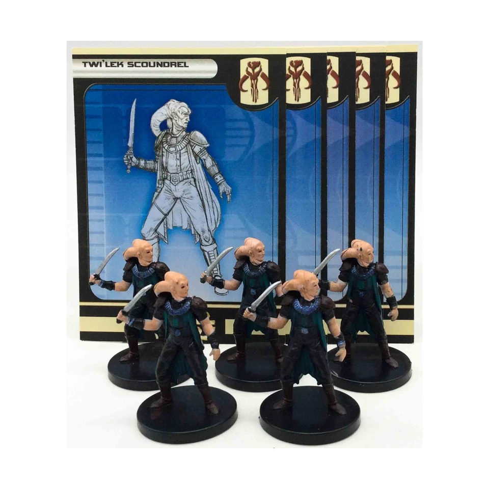 WOTC Star Wars Minis Rebel Storm Twi'lek Scoundrel (C) X5 quase perfeito - Imagem 1 de 1
