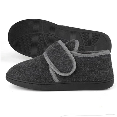 Zapatillas acogedoras cálidas de invierno para hombre edema diabético hinchadas interiores exteriores casa zapatos Foto 1 de 4