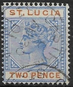 St Lucia 1886 2p Overseas Orange SG45 - Picture 1 of 1