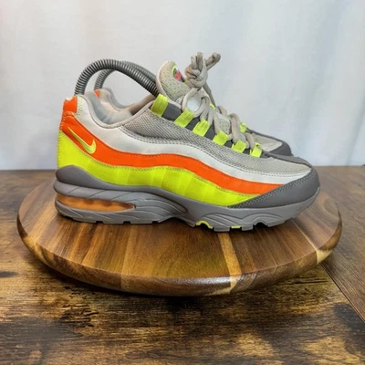 Nike Air Max 95 Shoes Youth Size 5.5Y Gray Volt Orange Running Sneakers - Image 1 of 4