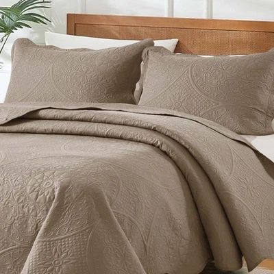 Juego de cama colcha reversible de lujo de 3 piezas con fundas de almohada Foto 1 de 4