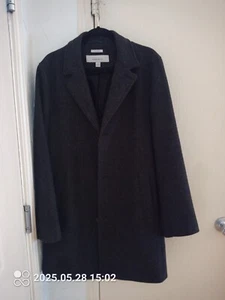 Mens Perry Ellis Portfolio L Wool Blend Button Over Coat Jacket Dark Grey - Picture 1 of 6