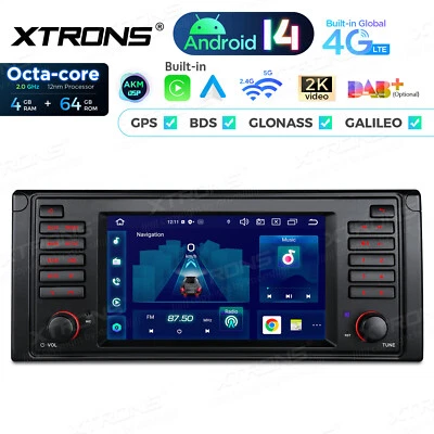 8-Kern 64GB 7" 4G Android 14 GPS Autoradio WiFi Navi für BMW 5er E39 M5 Canbus - Bild 1 von 4