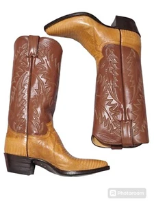 Neu Vintage Justin Made in USA exotische Eidechse Cowboystiefel Größe 5A Stil M3420 - Bild 1 von 15