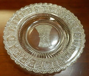 Vintage Give Us This Day Our Daily Bread Glass Bread Plate with Wheat 10" - Picture 1 of 4