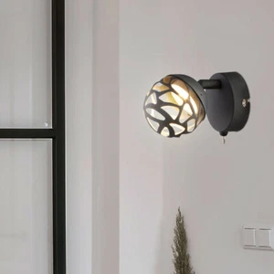 Wandleuchte Wandlampe Leselampe schwenkbar LED Schlafzimmerleuchte grau H 12 cm - Bild 1 von 5
