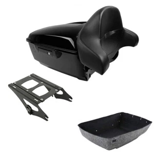 King Trunk Backrest Mount Rack Fit For Harley Touring Road Glide 2014-2025 - Picture 1 of 12