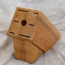 Cutco Galley Set Knife Block 1743 7 Slot Honey Oak Genuine Used