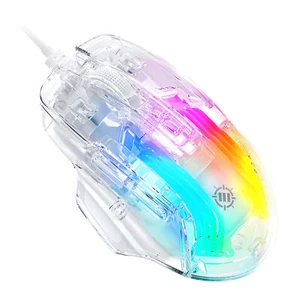Theorem 3 White Gaming Mouse - Wired Mouse with 7 Buttons, 13 Color Modes - Picture 1 of 9