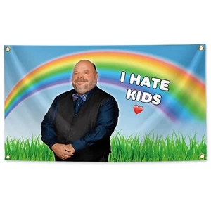 I Hate Kids Funny Meme Flags Banner 3x5 Feet Garden Flag - Picture 1 of 5