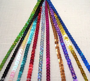 2,50 Meter GALONENBAND PAILLETTEN GLITZER GLÄNZEND * 6mm * PARTYS GLAMOUR NÄHEN - Bild 1 von 43