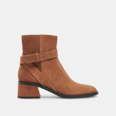 Dolce Vita Leland Suede Side Zip Ankle Booties Brown Size 9 - NWOB - Image 1 of 4