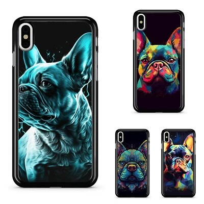 Funda Única Para iPhone XS 11 12 13 14 15 16 Pro Max Bulldog Francés Abstracto Foto 1 de 4