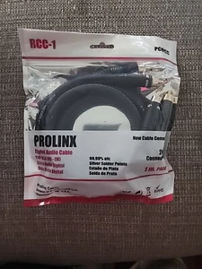 Prolinx Puresonic Audiophile Series RCA Cable Male to Male 3 ft 24k Gold Plated - Picture 1 of 7