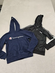 Puma & Champion Sweatshirt Boys Size 8 Full Zip & Pullover - Picture 1 of 9