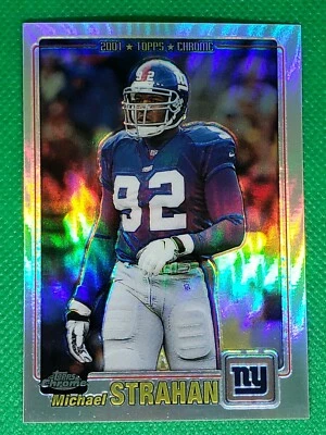 2001 Topps Chrome REFRACTOR /999 Michael Strahan HOF New York Giants  - Image 1 of 3
