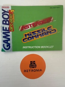 Asteroids Missile Command Nintendo Game Boy Instruction Manual UK Version - Picture 1 of 4