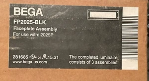 BEGA FP2025-BLK - Faceplate Assembly - NEW IN BOX - Free Shipping - Picture 1 of 1