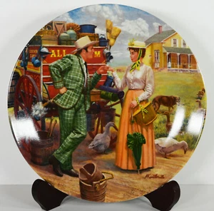 Oklahoma 8" NUOVO 1986! Piatto porcellana I Cain't Say No Mort Kunstler Peddler deco - Foto 1 di 6