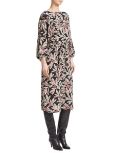 ISABEL MARANT ÉTOILE Lisa Midi Dress Floral Print Net-A-Porter 34 2 XS NWT $575 - Picture 1 of 8