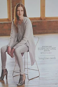 Cleckheaton Superfine Merino 8 Ply Longline Cardi Booklet 411 - Picture 1 of 2