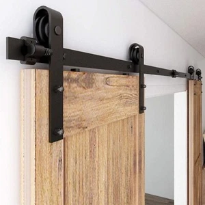 4-20FT Sliding Barn Door Hardware Track Roller Kit for Single/Double Wooden Door - Picture 1 of 46