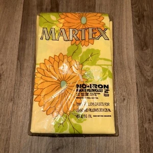 Juego de 2 fundas de almohada estándar vintage MARTEX retro MCM floral nuevo en stock - Imagen 1 de 2