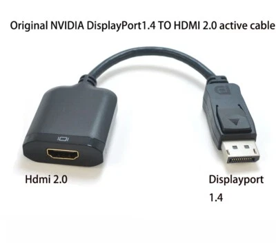 NVIDIA DisplayPort 1.4 (Male) To HDMI 2.0A (Female) Active Adapter 030-1314-000 - Image 1 of 4