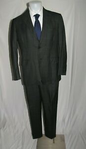 Dominick Sansalone Martin Greenfield Custom Gray Windowpane Two Button Suit 40R