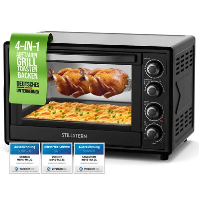 B-Ware Minibackofen mit Umluft 45L Timer Drehspieß Mini Backofen Pizzaofen - Bild 1 von 4