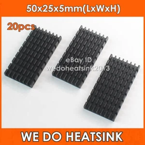 20pcs Black Anodized 50x25x5mm Aluminum Heatsink For LM2596/LM2577/LM2587 - Picture 1 of 5